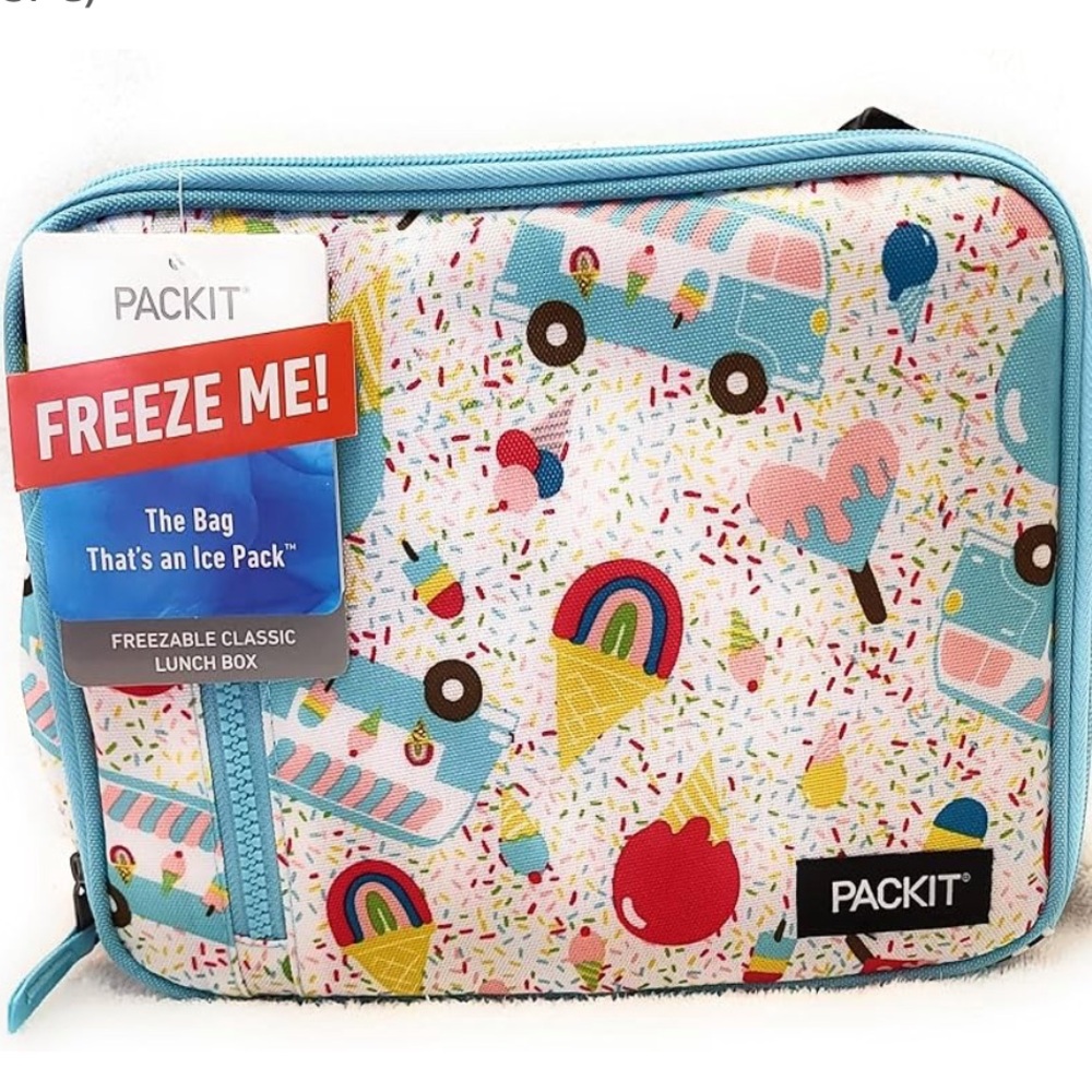 Two Kids Freezable Lunch Box - Colorful Ice Cream Design